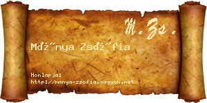 Mánya Zsófia névjegykártya